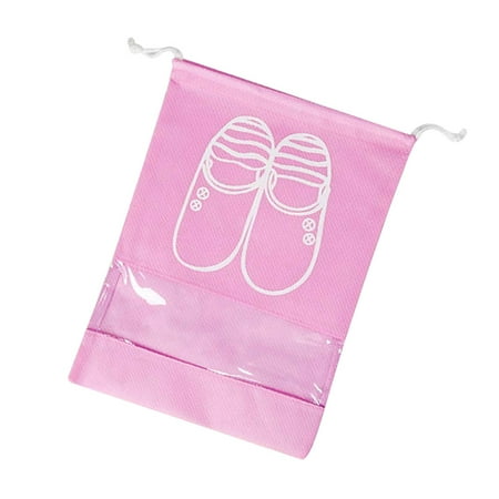 

Rainbow Travel Shoes Storage Bag Sandals Sneakers Dustproof Portable Drawstring Pouch pink large