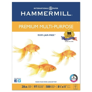 Hammermill Premium Multipurpose Paper 20-lb. 8-1/2 x 11 White 5000/Carton 106310