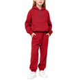thumbnail image 5 of YunPes Boys and Toddlers' Athletic Sweatsuit Kids Fleece Half Zip Hoodies and Pockets Jogger Pants Fall Winter Clothing Tracksuit, 5 of 9