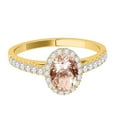 thumbnail image 2 of Aonejewelry 0.70 Ct. Ttw Diamond and Oval Shaped Moragnite Ring In 10K Yellow Gold, 2 of 4