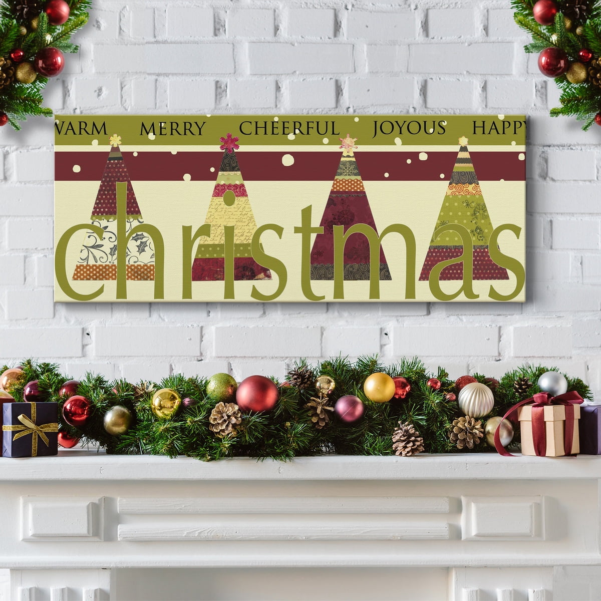 HAPPY,MERRY,JOYOUS Premium Gallery Wrapped Canvas - Ready to Hang