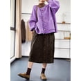thumbnail image 7 of Women's Loose Knit Cardigan,Colorful Button Puff Sleeve Sweater Top with Pockets,Oversized, 7 of 7