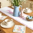 thumbnail image 4 of Happy Easter Table Runner, Eggs Flower Wreath Roses Butterfly Pink Leaf Cotton Linen Kitchen Table Decoration Washable Dining Tabletop Runners for Home Party Decor 13x72 Inches, 4 of 9