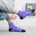thumbnail image 2 of Fuzoiu Purple Glitter Print Adult Socks, Crew Moisture-wicking Socks, Unisex Cushion Crew Socks,Casual Sports Ankle Socks, 2 of 7