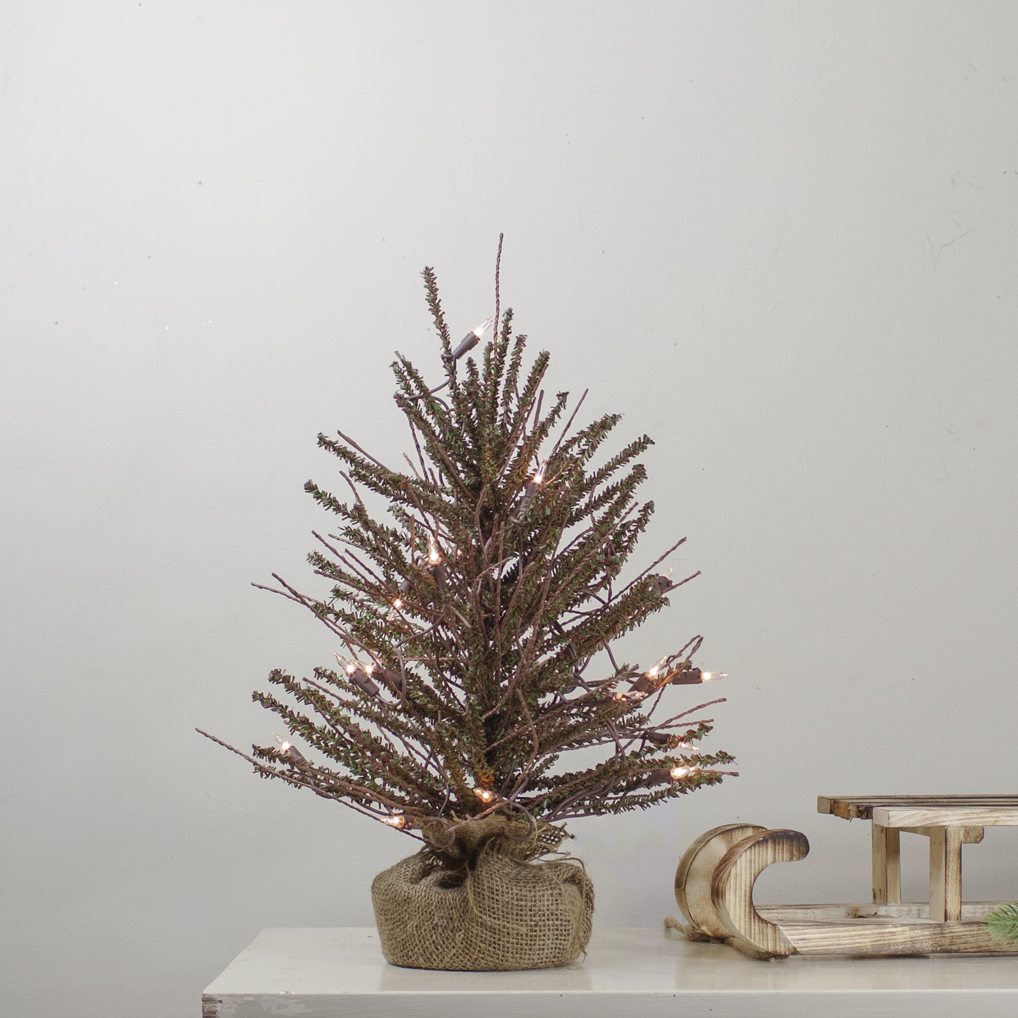 18 Pre Lit Potted Warsaw Twig Artificial Christmas Tree Clear Lights Walmart Canada