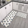 thumbnail image 2 of Black Dog Puppy Paw Kitchen Rugs Sets Of 2,Anti Fatigue Kitchen Mat Rugs Non Slip Washable,Decorative Kitchen Floor Mats for Kitchen,Sink,Laundry,17"x30"+17"x47", 2 of 7