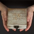 thumbnail image 5 of Caja de anillos de madera para anillos de boda y joyas de pareja - Caja para guardar anillos para exhibición u organizador personal - Cierre de latón y cojín protector suave para anillos, 5 of 5