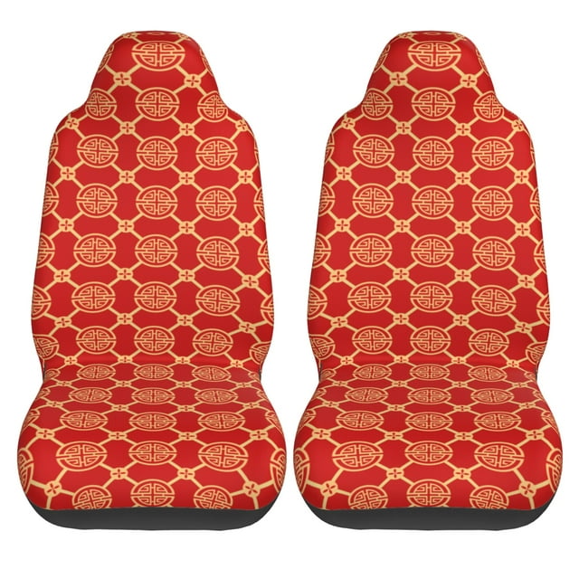 LAKIMCT Chinese Classical Prints Car Seat Covers Vehicle Front Seat Covers Universal Fit Seat Protector
