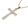 thumbnail image 3 of Dazzlingrock Collection 0.30 Carat (ctw) 18K Round Diamond Men's Ladies Unisex Cross Pendant 1/3 CT, Yellow Gold, 3 of 4