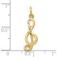 thumbnail image 3 of 10k Yellow Gold Medium Solid Treble Clef Charm - 25mm, 3 of 5