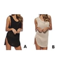 thumbnail image 3 of Guardurnaity Vestido de playa de fibra acrílica para mujer, reemplazo de malla de Color sólido, chaleco transpirable elegante para exteriores para niñas y Vestidos Negro Guardurnaity AP016558-01, 3 of 6