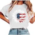 thumbnail image 5 of Frostluinai Shirts for Women Red White and Blue Shirt Crew Neck Short Sleeve Floral Graphic Tees Camiseta Mujer Cuello Redondo 4 de Julio, 5 of 6