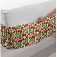 thumbnail image 2 of Floral Bed Skirt, Strawberries with Flowers and Leaves Summer Season Themed Eating Food, Elastic Bedskirt Dust Ruffle Wrap Around for Bedding Decor, 4 Sizes, Vermilion Green Pink, by Ambesonne, 2 of 2
