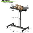thumbnail image 2 of YEXJ Tilting Overbed Table – Adjustable Mobile Laptop Desk with Wheels, Rolling Presentation Cart & Stand Up Workstation (Black), 2 of 10