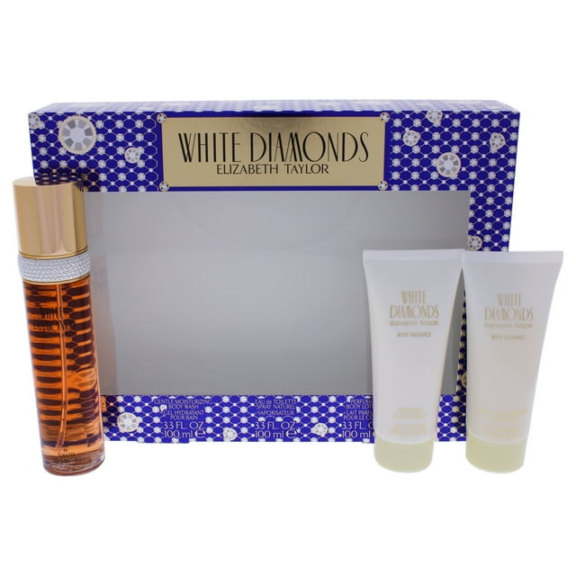Perfume EDT de 3.3 oz, loción corporal de 3.3 oz, gel de baño de 3.3 oz Elizabeth Taylor Elizabeth Taylor White Diamonds Perfume EDT de 3.3 oz, loción corporal de 3.3 oz, gel de baño de 3.3 oz Dama 3Pc Set