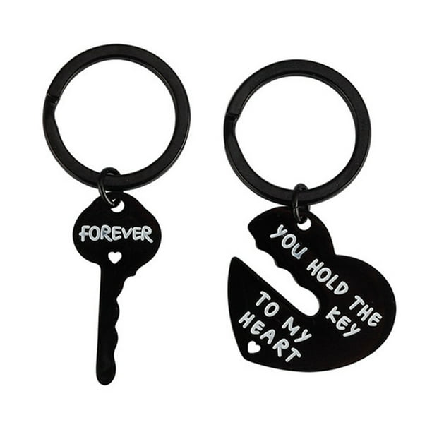 EeaseMX llaveros de pareja con forma de corazón, adornos decorativos colgantes para bolsos.