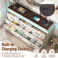 thumbnail image 3 of ChVans 9 Drawer Dresser with LED Light and Charging Station, Farmhouse Chest of Drawers for Closet, Wide Drawer Organizer Cabinet for Bedroom, Living Room, 3 of 7