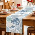 thumbnail image 5 of Coastal Octopus Table Runner 72 Inches, Ocean Nautical Seashells Coral Conch Bed Runner Dresser Scarves Tabletop for Indoor Outdoor Parties/Ceremony/Banquet, 14" x 72", 5 of 9