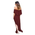 thumbnail image 2 of Women's Botanical Print Frill Bardot Neckline Ruffle Maxi Dress, 2 of 4