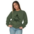 thumbnail image 4 of Nautical Whale Wheel Spiritual Animal Unisex Plus Fleece Graphic Sweatshirt Brisco Brands 3X, 4 of 5