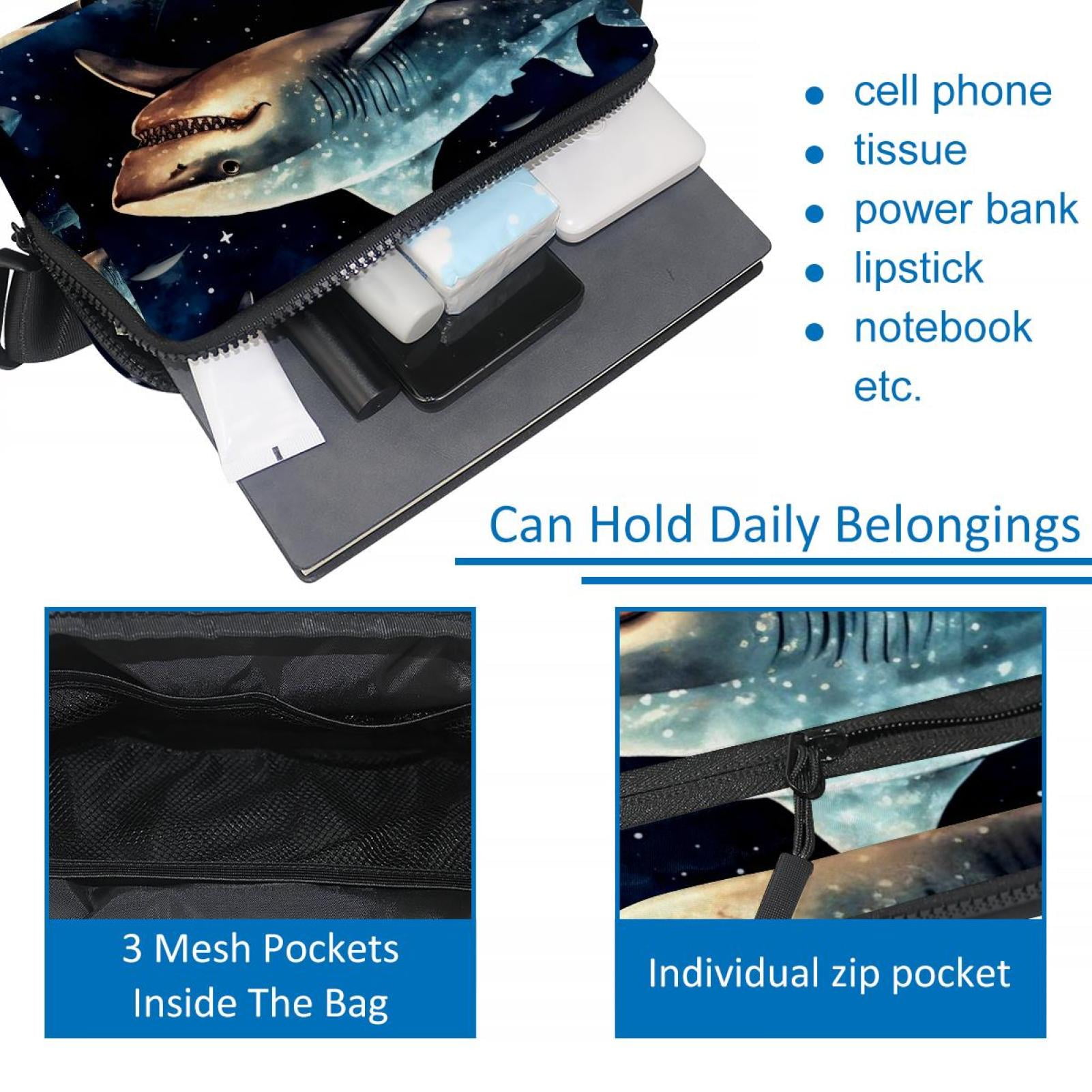 Star Shark Unisex Lightweight Adjustable Crossbody Bag with Extension Strap - Waist Pack, Waist Pack, Fanny Pack