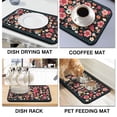 thumbnail image 4 of 2 Pack Washable Rubber Bohemian Vintage Floral Dish Drying Mats for Kitchen Counter Home Large Coffee Bar Pad Accessories and Decor for Utensils Stemware (2pcs 19.5''x12''), 4 of 6