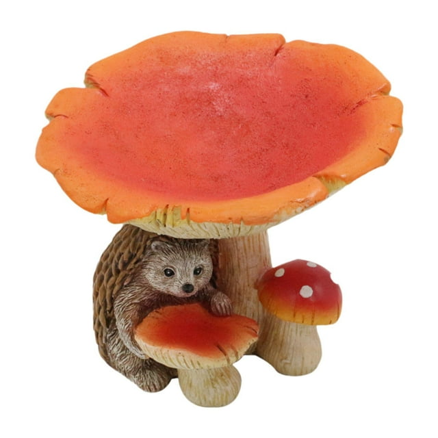 Estatua de hedgehog ornamento de césped alimentador de aves creativo de alimentador de aves lindo figura para granjeros exteriores decoración de veran