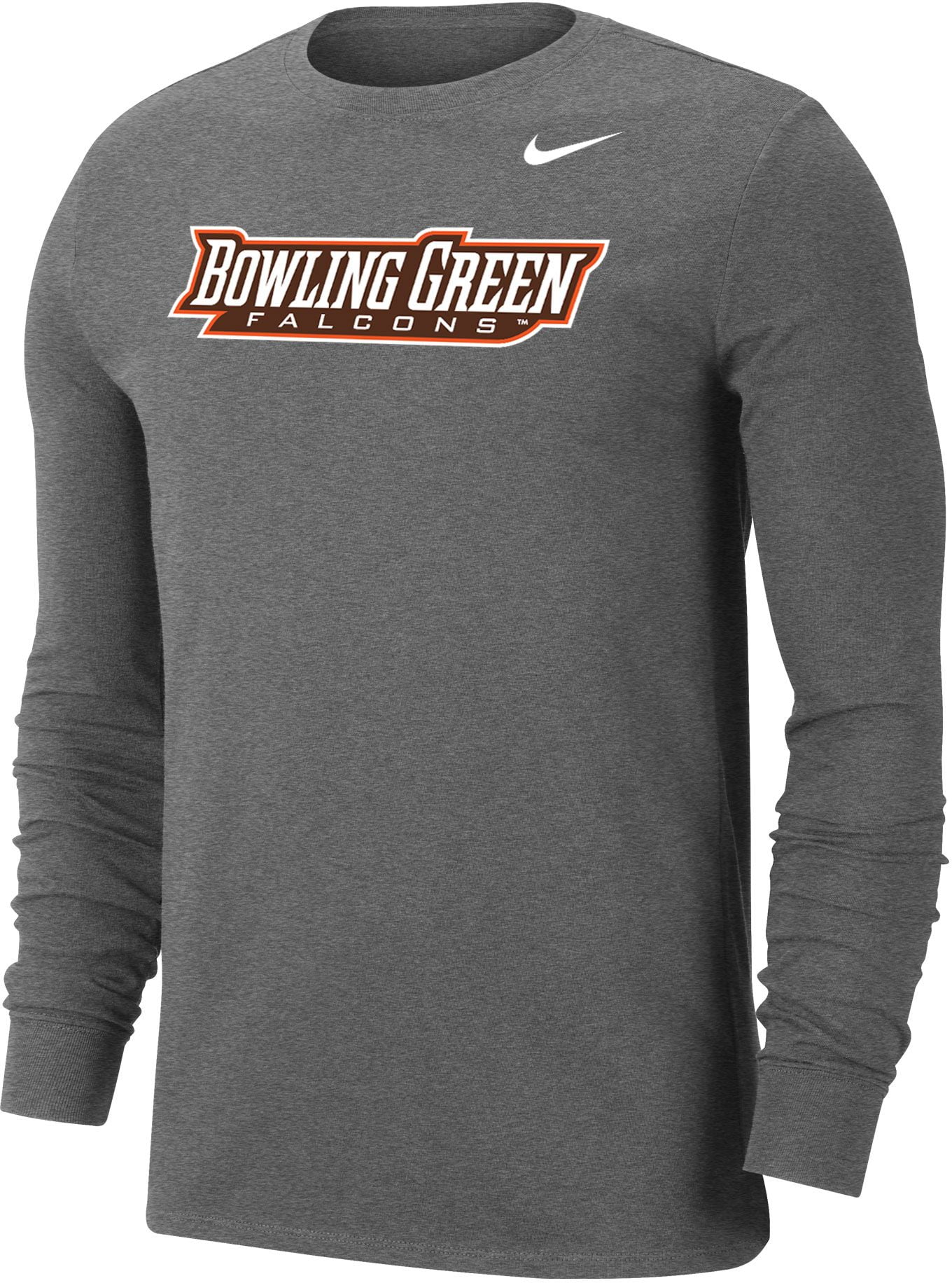 Nike - Nike Men's Bowling Green Falcons Grey Wordmark Long Sleeve T ...