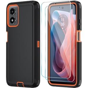 HCTian Coque pour Motorola Moto G Play 2024 4G Cas avec HD Protecteur d'écran, résistant aux chocs & Étanche à goutte 3-Layer Cover Phone Case pour Moto G Play 2024