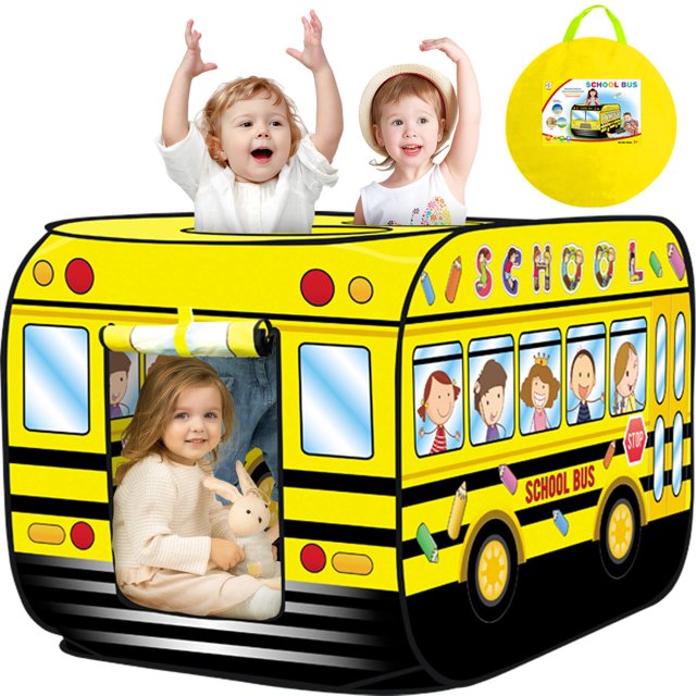 Autobús escolar Play Tent Britik para niños de 1 a 3 años, interior/exterior