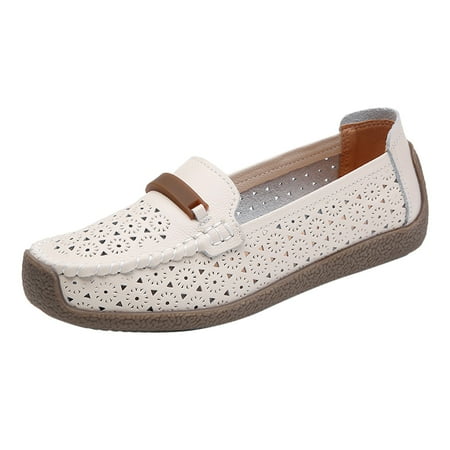 

Cathalem Slip On Women Comfort Walking Hollow Out Flat Loafers Casual Shoes Driving Loafers Walking Shoes For Women Beige 39