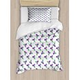 thumbnail image 1 of Garden Duvet Cover Set Twin Size, Springtime Purple Meadow Flowers Idyllic Mother Nature Gardening Theme, Decorative 2 Piece Bedding Set with 1 Pillow Sham, Purple Forest Green, by Ambesonne, 1 of 3