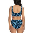 thumbnail image 3 of Rocae Blue Butterfly for Bikini Set for Women Two Piece Sexy High Swimsuits Split Crossover Bikini X-Large, 3 of 9