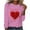 Pink, variant on TKLPEHG Valentines Day Shirts Womens Long Sleeve Crewneck Heart Graphic Tee Spring Fashion Casual Comfy Outfits (Navy,XXL)