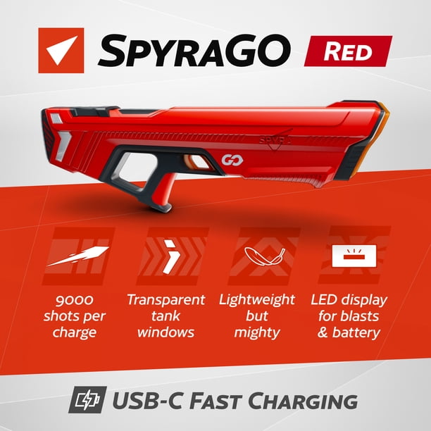 SPYRA Electric Water Blaster, Outdoor LED Squirt Toy Game, SpyraGO