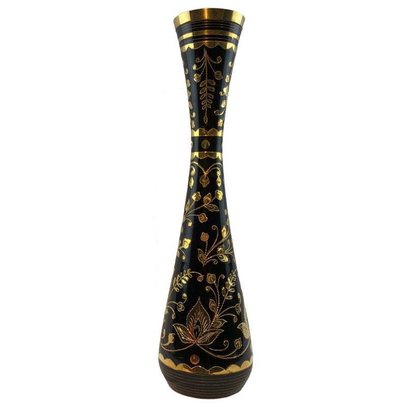 Nikki Chu Home Lucca Black and Gold Porcelain Vase