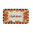 thumbnail image 2 of HomeKingdee Pumpkins Leaves Fall Door Mat Welcome Decorative Doormat Autumn Harvest Thanksgiving Rustic Low-Profile Floor Rug Switch Mat, 2 of 6