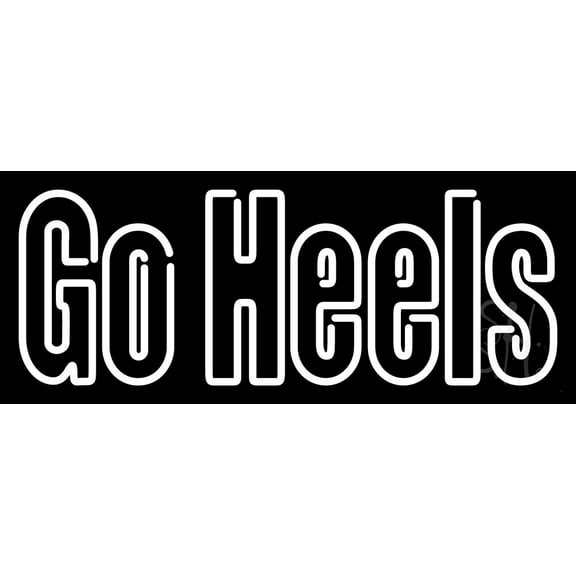 Go Heels LED Neon Sign 10 x 24 - inches, Black Square Cut Acrylic Backing, with Dimmer - Bright and Premium built indoor LED Neon Sign for store interior Décor, Storefront.
