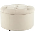 thumbnail image 4 of SAFAVIEH Tanisha Round Shoe Storage Ottoman, Off-White/Floral, 4 of 4