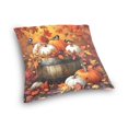 thumbnail image 3 of Ryvnso Birds Autumn Leaves Pumpkins Throw Pillow Covers Couch Pillowcases Decor for Bed Sofa 16" x 16", 3 of 7