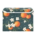 thumbnail image 7 of Yayeee Collapsible Cube Storage Bin with Lid Fabric Closet Decorative Basket with Handles, Blue Floral Oranges, 7 of 7
