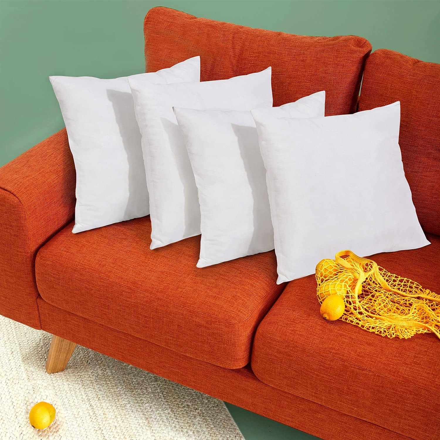 XAMSHOR Bedding Throw Pillow Inserts 16 x 16 Set of 4 Indoor Decorative