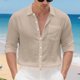 thumbnail image 4 of pstuiky Camisas de invierno de manga larga para hombre, Camisa tipo cárdigan de manga larga con botones y bolsillos informales de color liso para hombre top de hombre l, 4 of 8