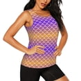 thumbnail image 2 of Womens Workout Tank Tops, purple orange fish scale Racerback Tank Tops Quick Dry Vest Sleeveless Athletic Yoga Gym, 2 of 7