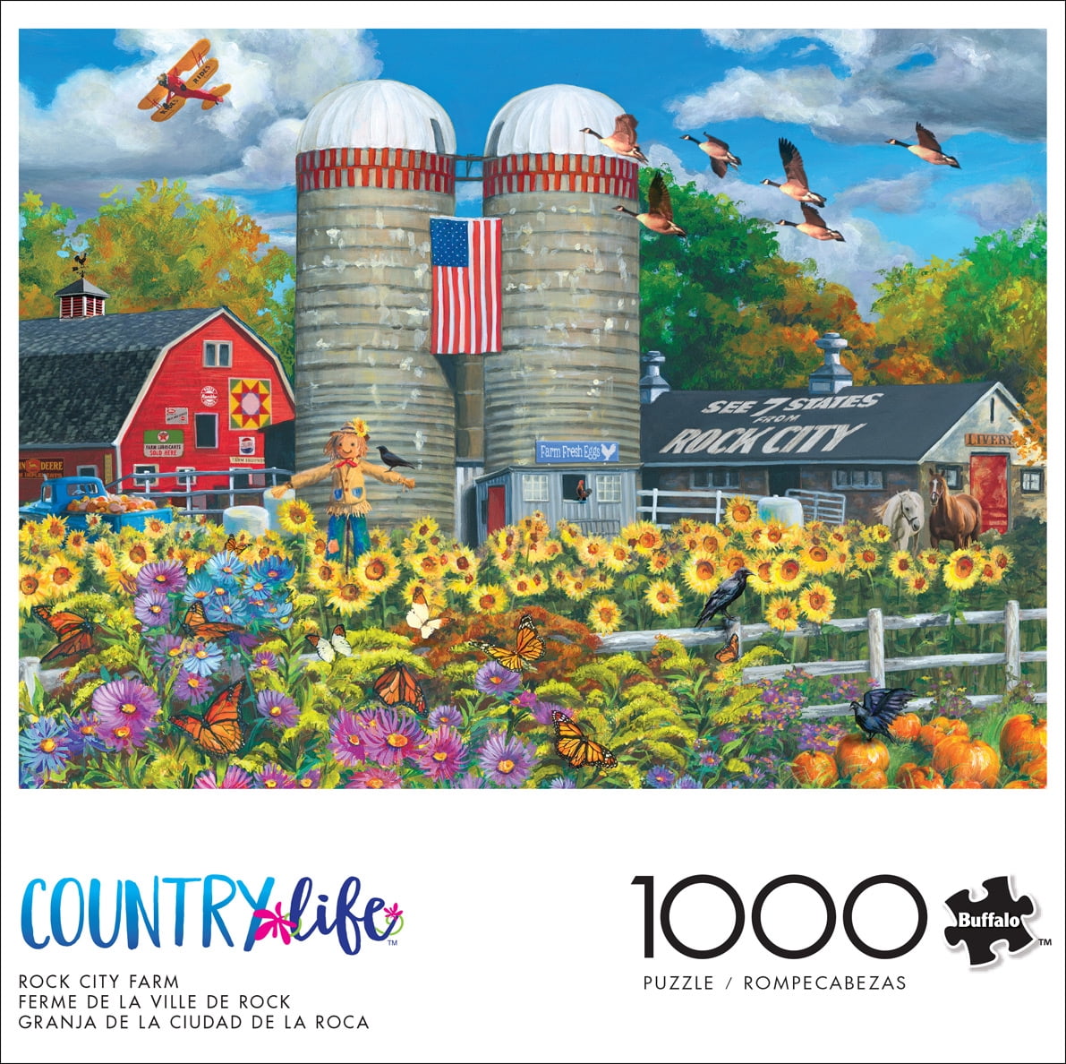 Buffalo Games Country Life Rock City Farm 1000-Piece Interlocking Jigsaw Puzzle for Adults Ages 14+