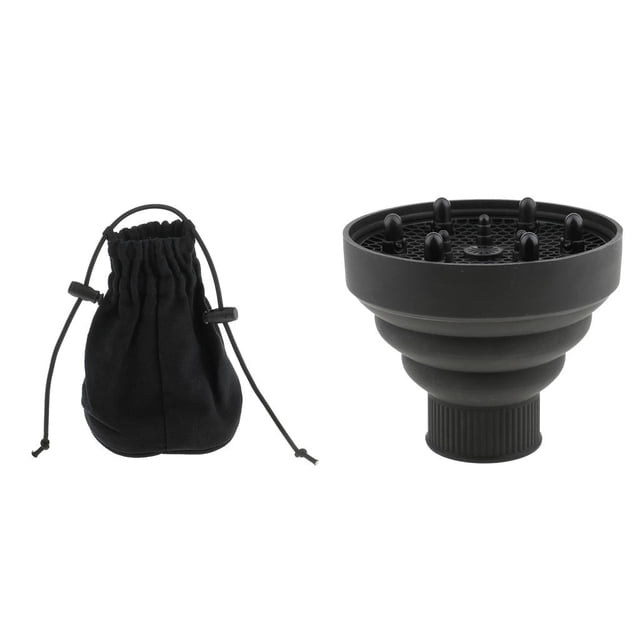 2x peluquería profesional lona plegable negro de pelo universal difusor de calcetines soplador de viento de viaje accesorio de cubierta Zulema Difusor de secador de pelo