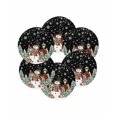 thumbnail image 7 of 15 Inch Round Placemats Set of 6, Black Christmas Non Slip Heat Insulation PP Table Mats, Snowman Xmas Snowflake Botanical Tree Washable Place Mats for Kitchen Dining Party Table Decor, 7 of 7