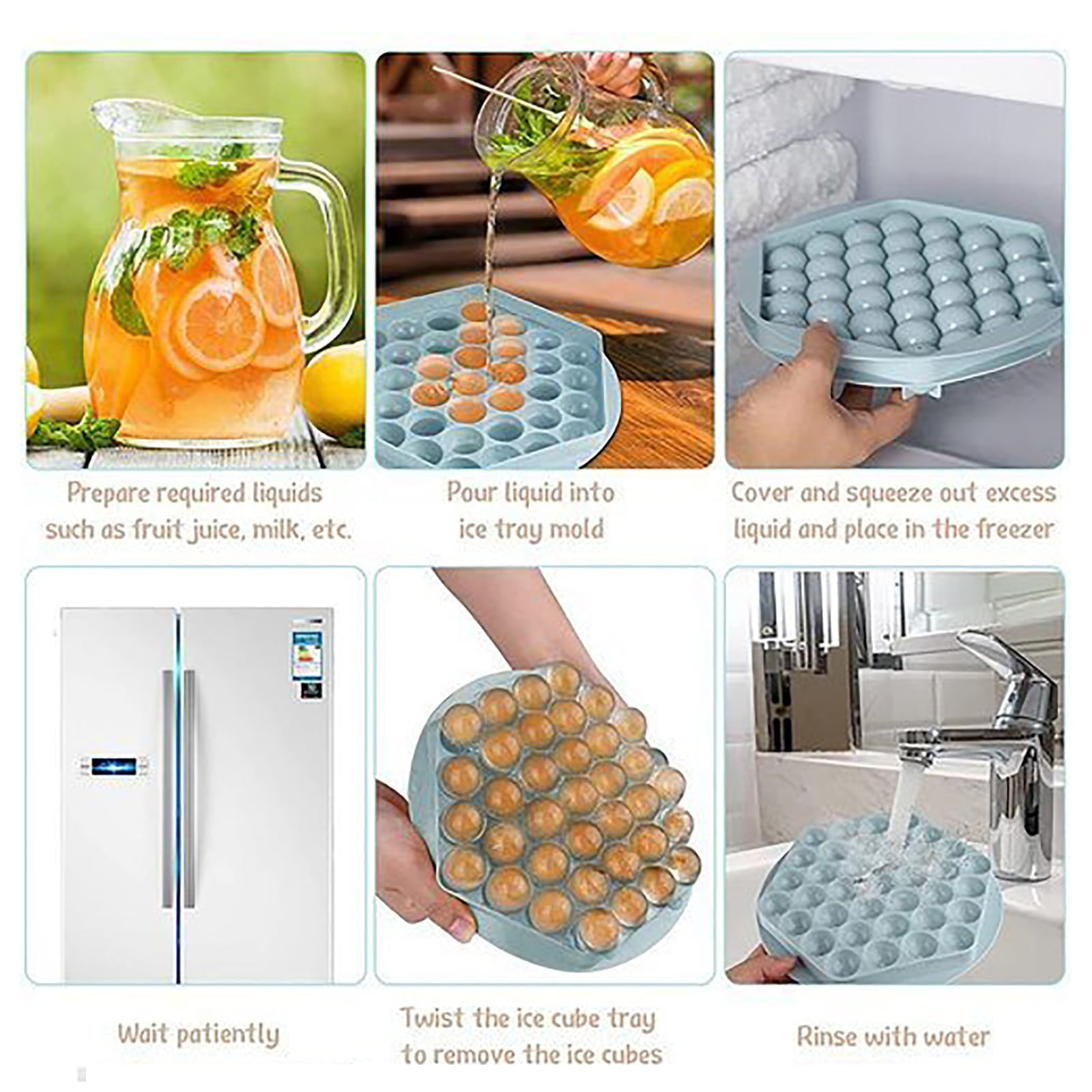 Dropship 1pc; Hexagon Round Ice Cube Tray With Lid; Mini Circle Ice Ball  Maker Mold For Freezer; 37pcs Sphere Ice Chilling Cocktail Whiskey Tea &  Coffee to Sell Online at a Lower