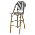 thumbnail image 4 of Euroco 2-Piece Outdoor Bar Stools, Armless PE Rattan Dining Chairs with Metal Frame, Stackable Patio Chairs, White/Black, 4 of 16