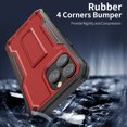 thumbnail image 6 of ExoGuard for iPhone 14 Pro Max Case 6.7 Inch, Rubber Shockproof Full-Body Cover Case Come with a Tempered Glass Screen Protector and Kickstand (Red), 6 of 7